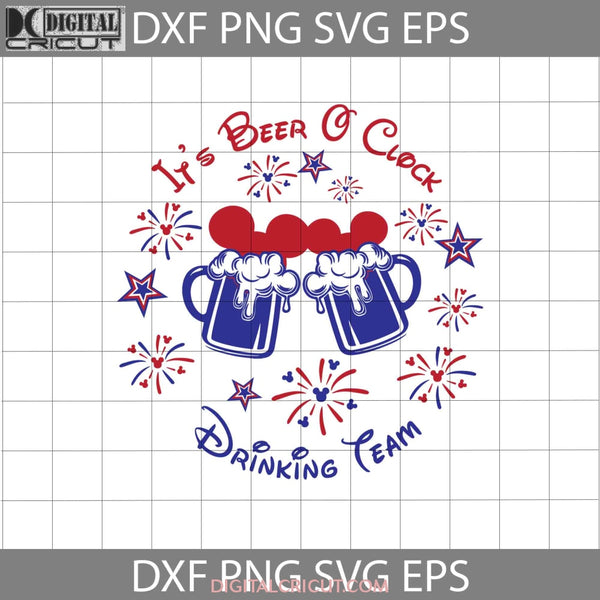 Its Beer O Clock Svg Drinking Team Mickey Head 4Th Of July Independence Day Usa Flag Cricut File