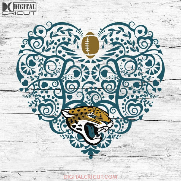 Jacksonville Jaguars, Heart SVG, NFL Svg, Football Svg, Cricut File, Svg
