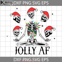 Jolly Af Svg Christmas Skeleton Juggling Santa Hat Skulls With Lights Svg Cricut File Clipart Png