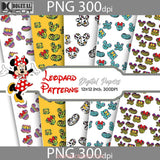 Leopard Print Patterns Bundle Digital Paper Rainbow Animal Png Background Wallpaper Mouse Pattern