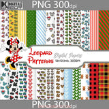 Leopard Print Patterns Bundle Digital Paper Rainbow Animal Png Background Wallpaper Mouse Pattern