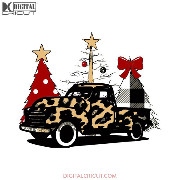 Leopard Truck Svg, Santa Svg, Santa Gift Svg, Christmas Svg, Merry Christmas Svg, Funny Santa Svg, Cricut File, Clipart, Svg, Png, Eps, Dxf