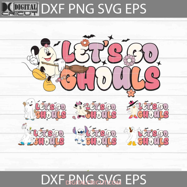 Lets Go Ghouls Svg Retro Halloween Svg Bundle Svg Cricut File Clipart Png Eps Dxf