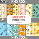 Light Robot Seamless Pattern Digital Papers Scrapbook Paper Background Wallpaper 12*12Inches -300Dpi
