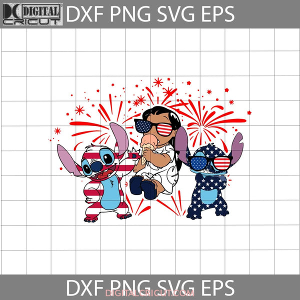 Lilo And Stitch America Svg Love 4Th Of July Usa Flag Independence Day Cricut File Clipart Png Eps