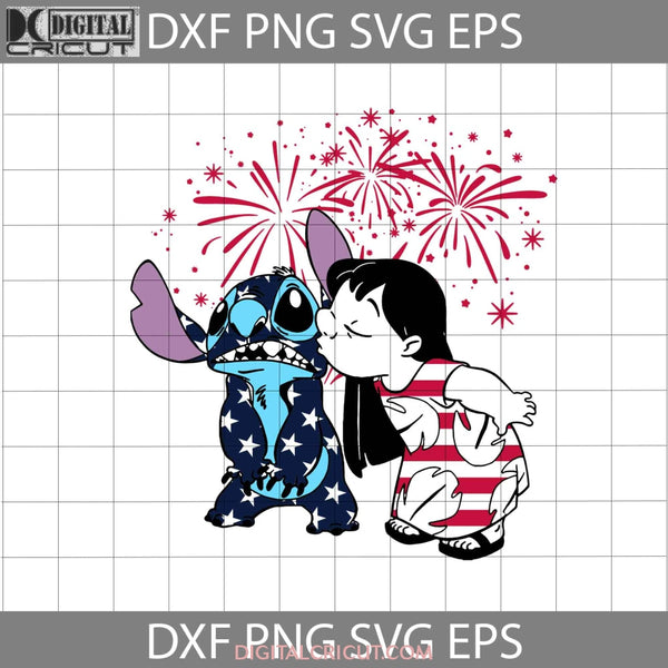 Lilo And Stitch America Svg Love 4Th Of July Usa Flag Independence Day Cricut File Clipart Png Eps