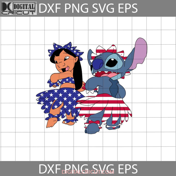 Lilo And Stitch America Svg Love 4Th Of July Usa Flag Independence Day Cricut File Clipart Png Eps