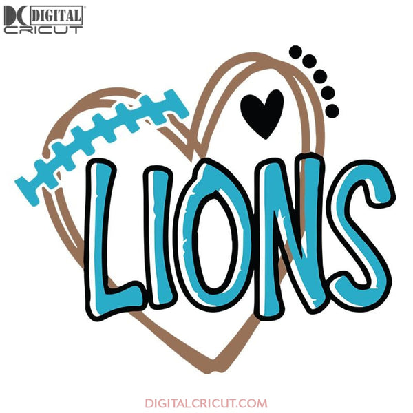 Lions Love Svg, Football Lions Svg, Love Lions Svg, NFL Svg, Cricut File, Clipart, Detroit Lions Svg, Football Svg, Sport Svg, Love Football Svg15