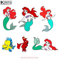 Little Mermaid Bundle Svg Files For Silhouette Cricut Dxf Eps Png Instant Download