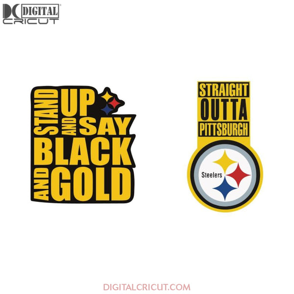 Pittsburgh Steelers Logo SET Design Svg, Cricut File, Bundle, NFL Svg, Football Svg, Sport Svg, Clipart, Straight Outa Pittsburgh Steelers Svg, Png, Eps, Dxf