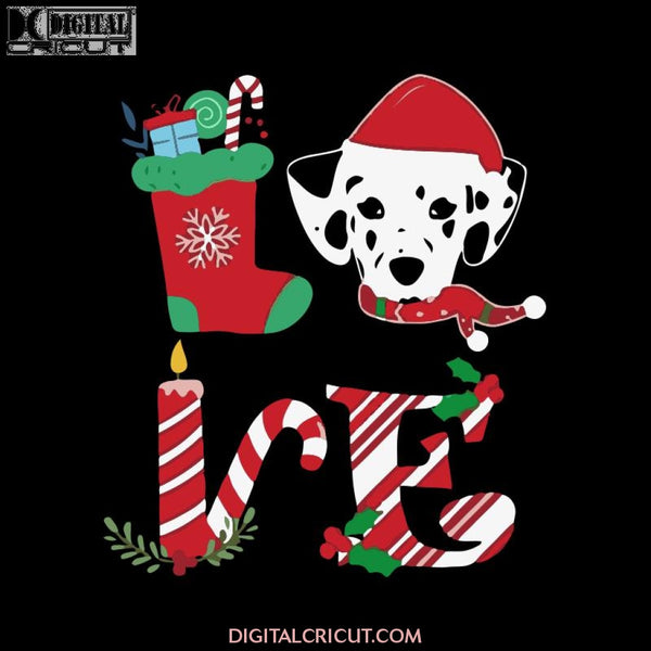 Love Dalmatian Christmas Svg, Santa Svg, Snowman Svg, Christmas Svg, Merry Christmas Svg, Bake Svg, Cake Svg, Cricut File, Clipart, Svg, Png, Eps, Dxf