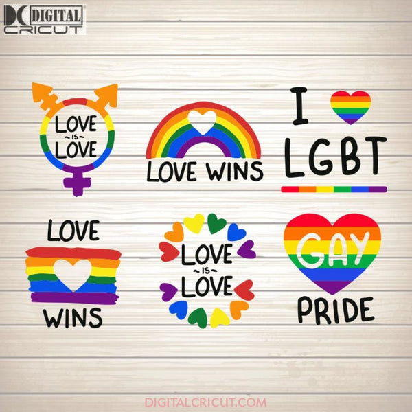 Love Is Love Wins Pride Bundle SVG PNG DXF EPS Download Files
