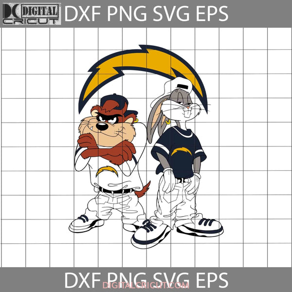 Bugs And Tasmania Love Los Angeles Chargers Svg Looney Tunes Nfl Football Team Cricut File Clipart