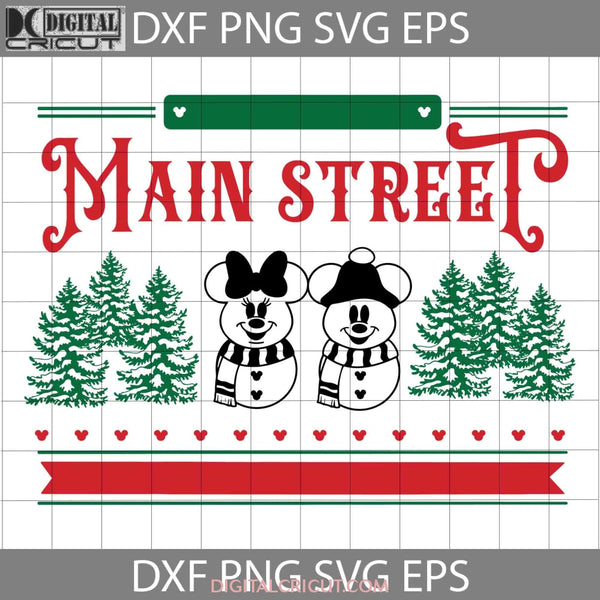 Main Street Christmas Svg Snowman Cricut File Clipart Png Eps Dxf