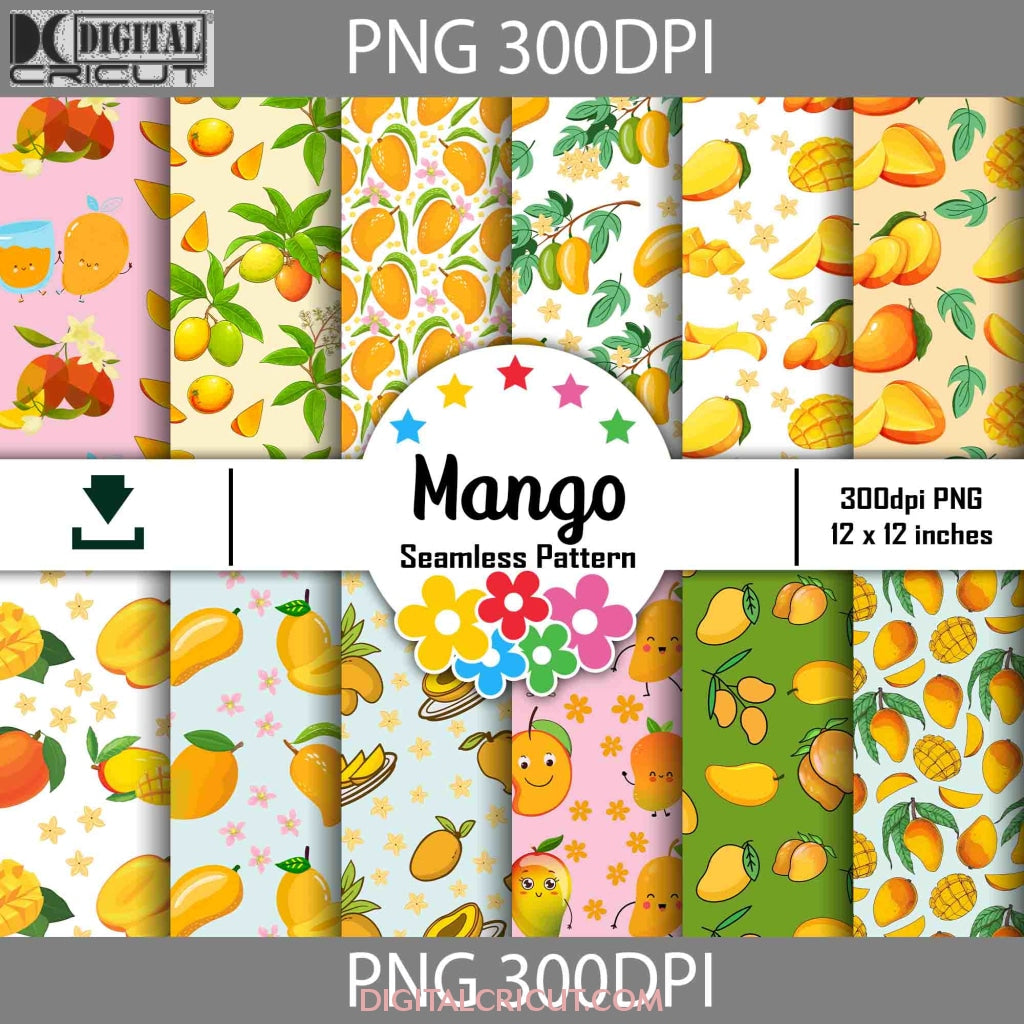 Mango Seamless Pattern, Fruits Pattern, Scrapbook, Digital Paper ...