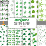 Marijuana Seamless Patterns Digital Papers Scrapbook Pattern Paper Background Wallpaper Canabis Weed