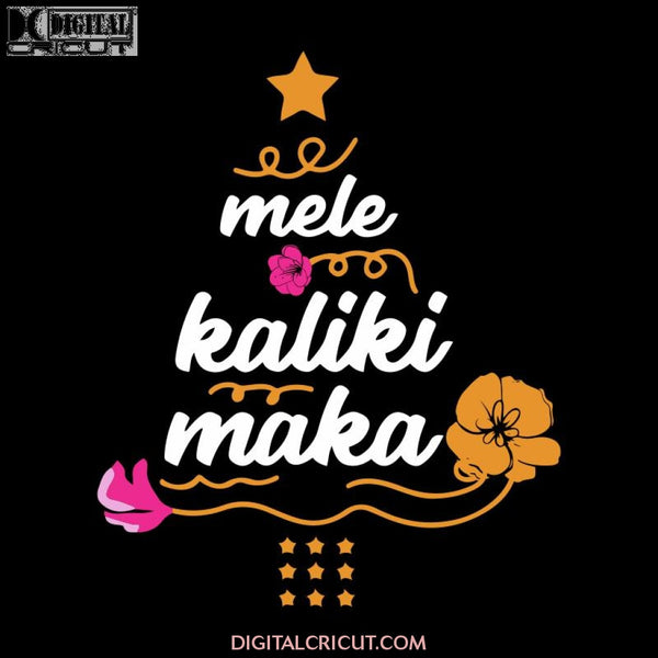 Mele Kalikimaka Christmas Tree Tee Gift Hawaii Xmas Svg, Christmas Svg, Merry Christmas Svg, Cricut File, Clipart, Flower Svg, Png, Eps, Dxf