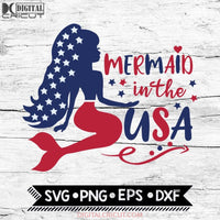 Mermaid In The Usa Svg 4Th Of July America Flag Cricut File