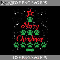 Merry Christmas Dog Paw Svg Tree Svg Gift Cricut File Clipart Png Eps Dxf