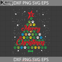 Merry Christmas Dog Paw Svg Tree Svg Gift Cricut File Clipart Png Eps Dxf