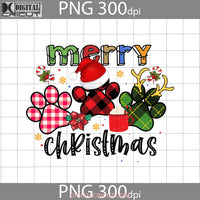 Merry Christmas Png Dog Paws Buffalo Plaid Gift Digital Images 300Dpi