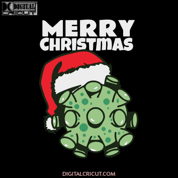 Merry Christmas Svg, Corona Virus Svg, Cricut File, Clipart, Christmas Svg, Funny Virus Svg, Covid-19 Svg, Png, Eps, Dxf