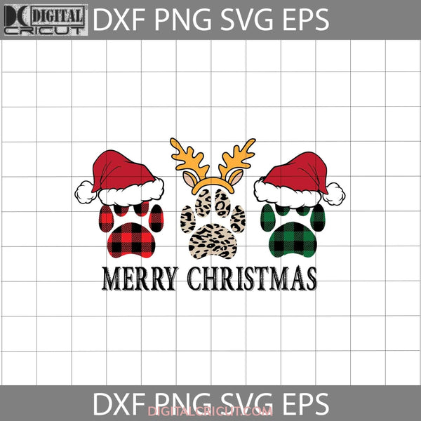 Merry Christmas Svg Dog Paw Santa Gift Cricut File Clipart Svg Png Eps Dxf