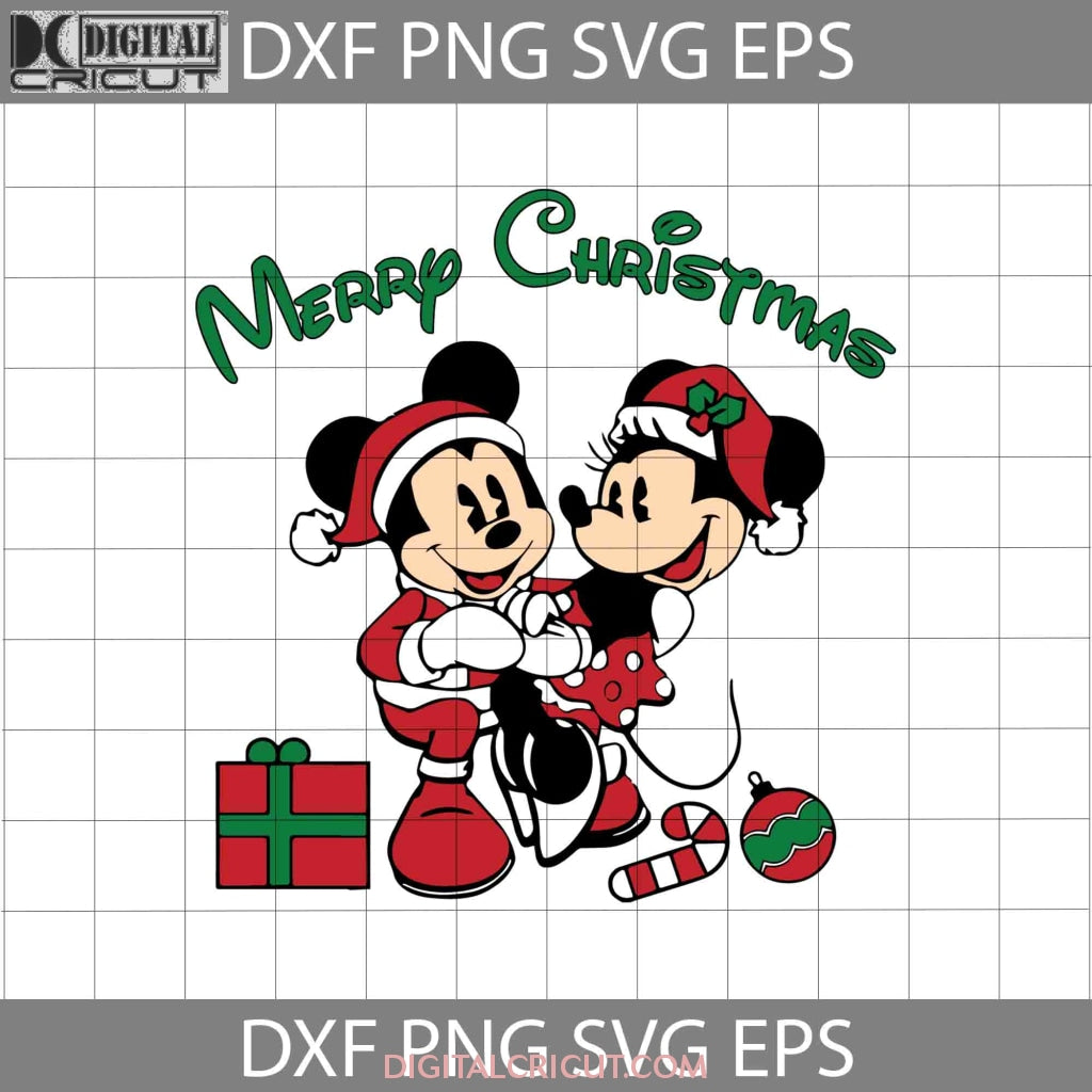 Merry Christmas Svg, Minnie and Mickey Santa Svg, Cartoon SVg, Christm ...