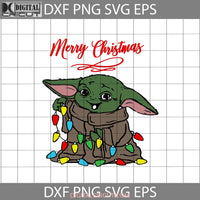 Merry Christmas Svg Yoda Lights Baby Star Wars Svg Movie Svg Cartoon Gift Cricut File Clipart Png