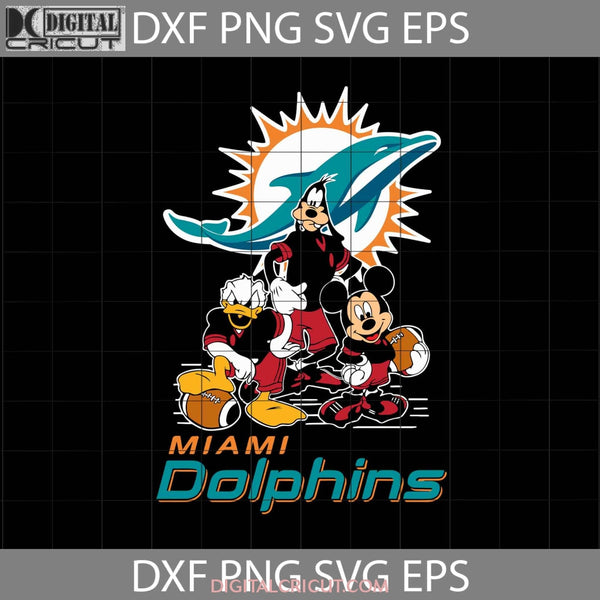 Mickey And Friends Love Miami Dolphins Svg Nfl Svg Football Team Cricut File Clipart Png Eps Dxf