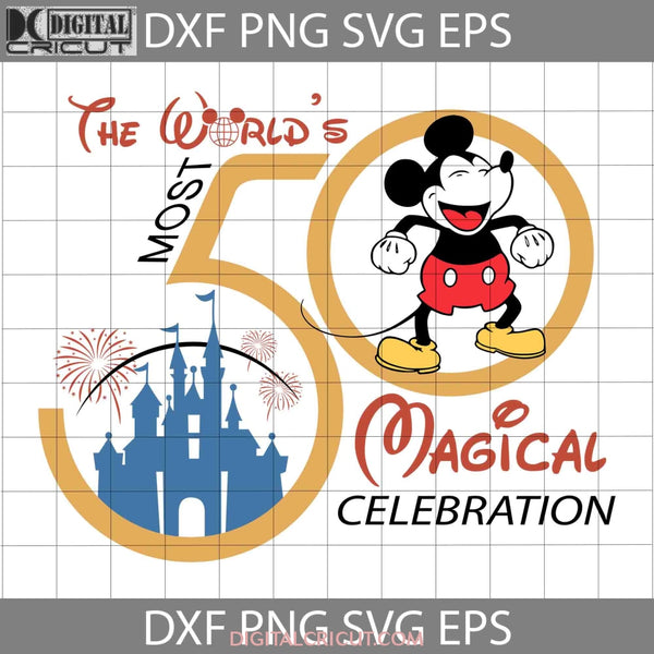 Mickey And Minne 50Th Anniversary Svg Castle Cartoon Cricut File Clipart Png Eps Dxf