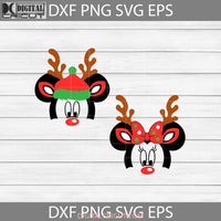 Mickey And Minnie Head Christmas Svg Cartoon Svg Christmas Gift Bundle Cricut File Clipart Png Eps