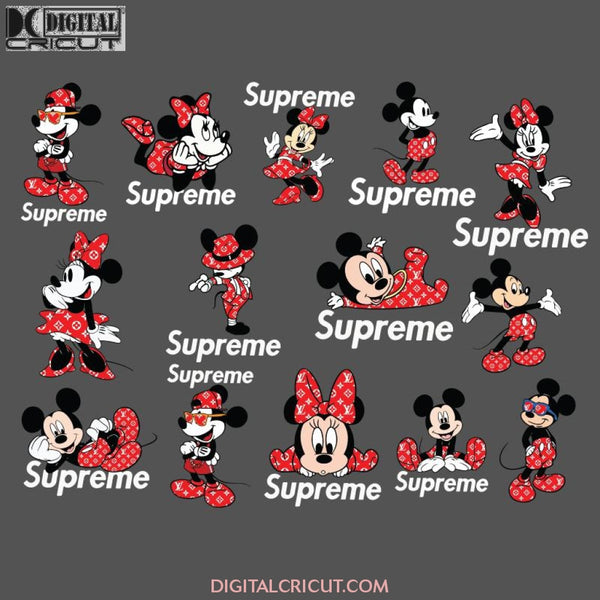 Mickey And Minnie Supreme Svg, Cricut File, Bundle, Disney Svg, Clipart