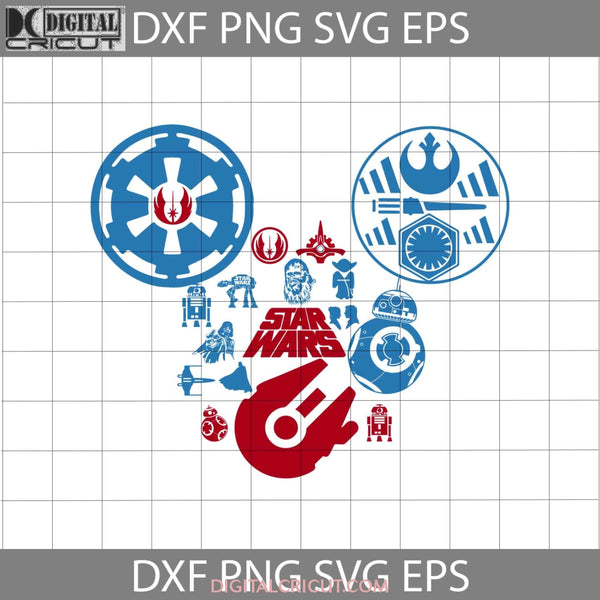 Star Wars Mickey Mouse Head Svg 4Th Of July Independence Day Cricut File Clipart Png Eps Dxf