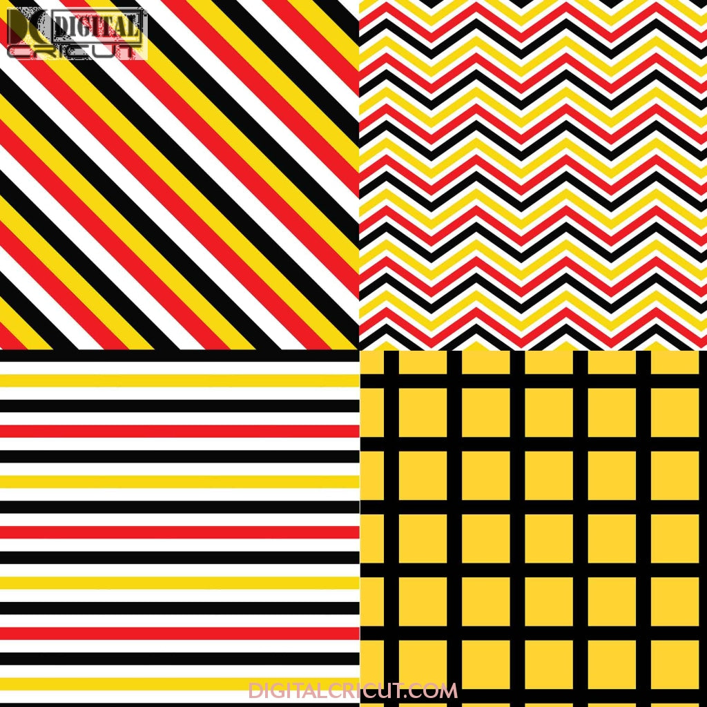Mickey Mouse Pattern Paper Mickey Seamless Pattern, Summer, Digital Papers, Scrapbook Papers, Pat ...
