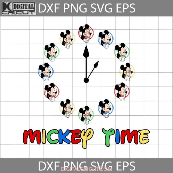 Mickey Time Svg Cartoon Cricut File Clipart Png Eps Dxf