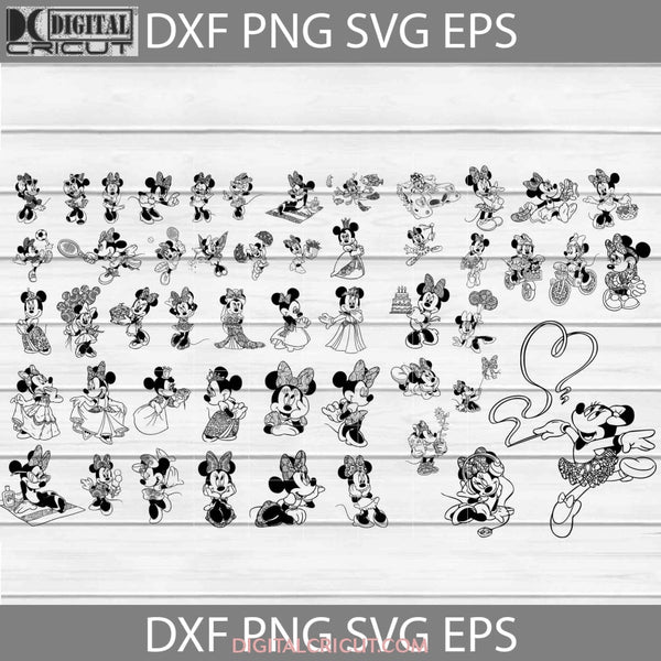 Minnie Mandala Svg Cute Mouse Bundle Cartoon Cricut File Clipart Png Eps Dxf