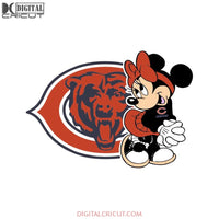 Chicago Bears Svg, Love Bear Svg, Minnie Bear Svg, NFL Svg, Cricut File, Clipart, Sport Svg, Football Svg, Love Sport Svg