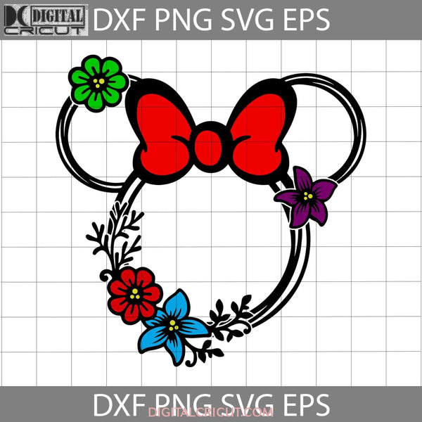 Minnie Svg Floral Mickey Head Svg Cartoon Cricut File Clipart Png Eps Dxf