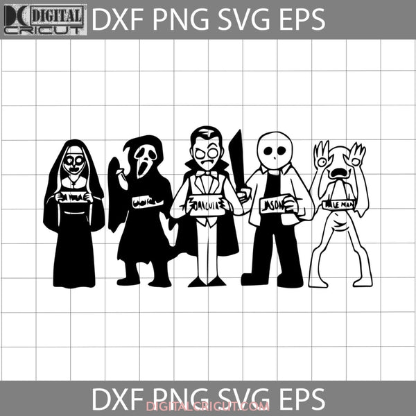 Movie Characters Svg Nun Scream Jason Halloween Gift Cricut File Clipart Svg Png Eps Dxf