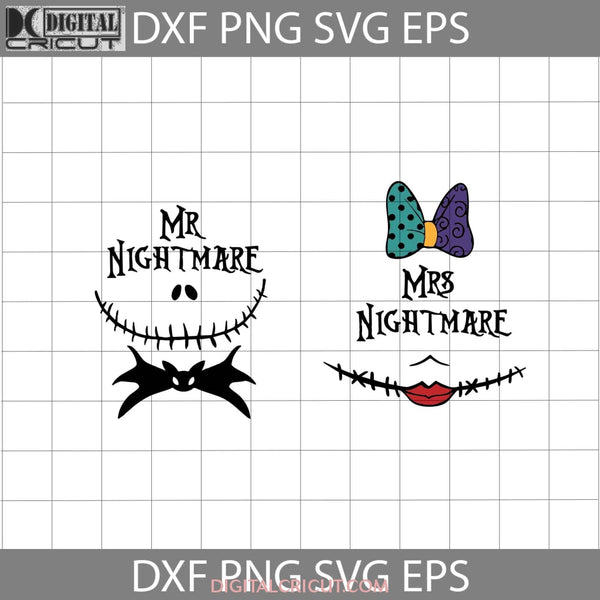 Mr Nightmare Svg Mrs Jack And Sally Horror Movie Halloween Gift Funny Cuties Bundle Cricut File