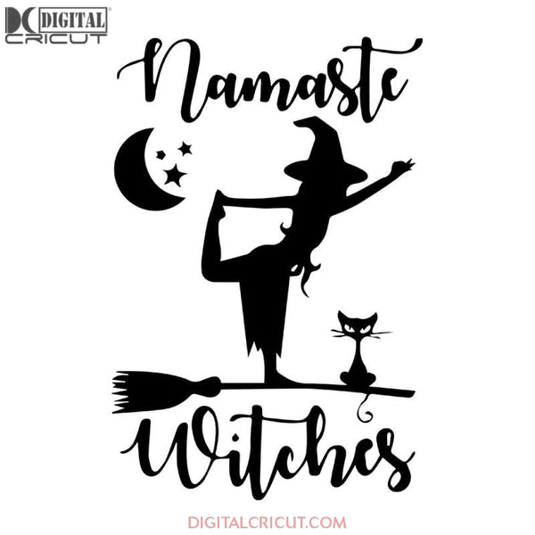 Namaste Witches Cat Halloween namaste yoga, namaste yoga svg, namaste yoga png