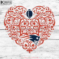 New England Patriots, Heart SVG, NFL Svg, Football Svg, Cricut File, Svg