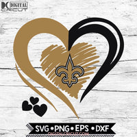 New Orleans Saints Love Svg, Heart New Orleans Saints Svg, NFL Svg, Football Svg, Cricut File, Svg