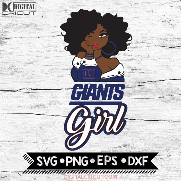 New York Giants Girl Svg, NFL Svg, Cricut File, Svg, Football Svg, Black Woman Svg, BLM Svg