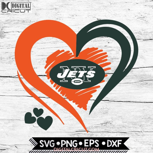 New York Jets Love Svg, Heart New York Jets Svg, NFL Svg, Football Svg, Cricut File, Svg