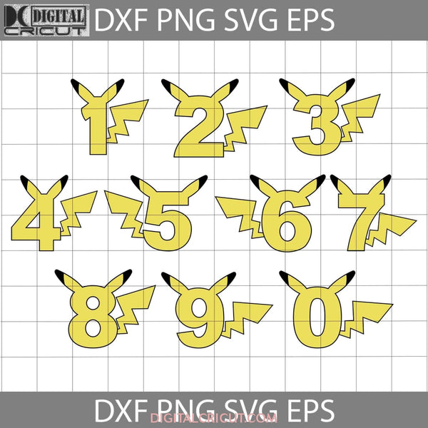 Pikachu Number Svg Birthday Bundle Cricut File Clipart Svg Png Eps Dxf