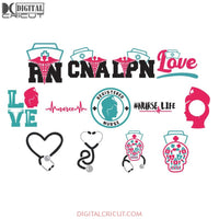 Nursing Svg, Nurse Svg, Bundle, Cricut File, Nurse Life Svg, Wife Mom Nurse Svg, Cricut File 2