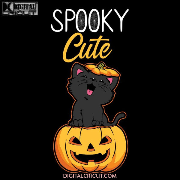 Original Spooky Cute Black Cat Halloween Pumpkin Svg, Halloween Svg, Cricut File, Clipart, Cuties Cat Svg, Pumpkin Svg