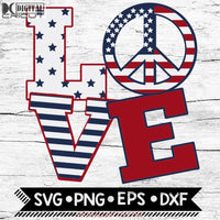 Patriotic Love 4Th Of July Svg Cricut File Independence Day